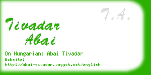 tivadar abai business card